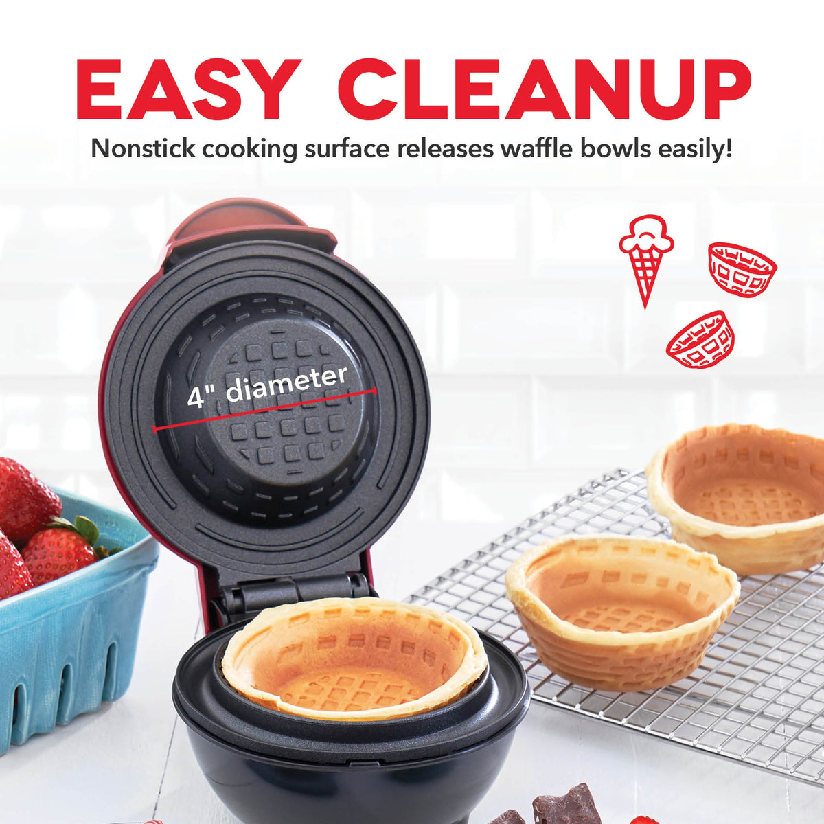 Mini Waffle Bowl Maker